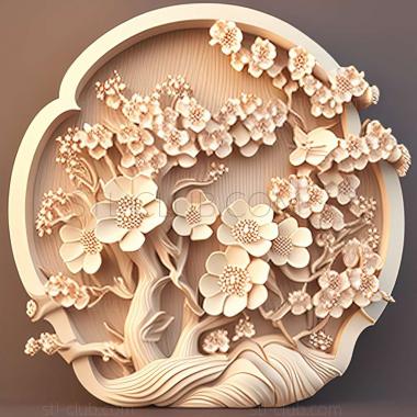 3D model cherry blossoms (STL)